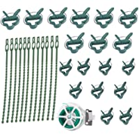 31pcs Conjunto de acortar de plantas- Ramas de plantas de jardín Clips de soporte Abrazaderas de vástago de alambre…